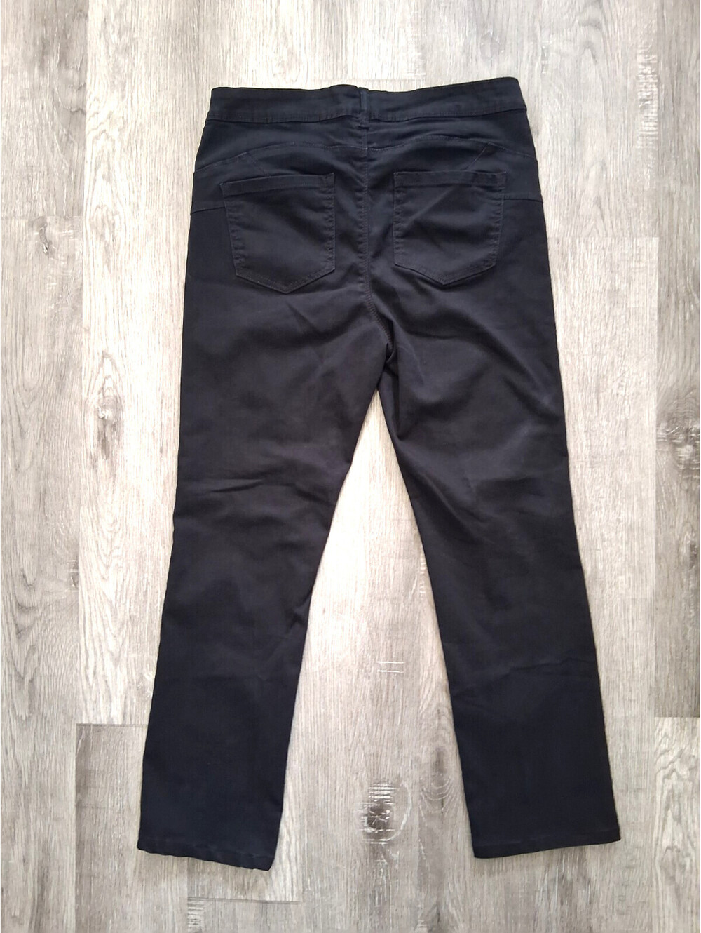 ELDORADO Women's Size 12, 32x27.5 Black Straight Leg Stretch Denim Pants Jeans